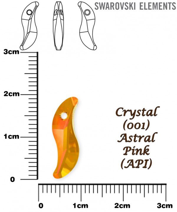 Swarovski Taşlı 6525 Wawe Dalga Küpe - Astral Pink